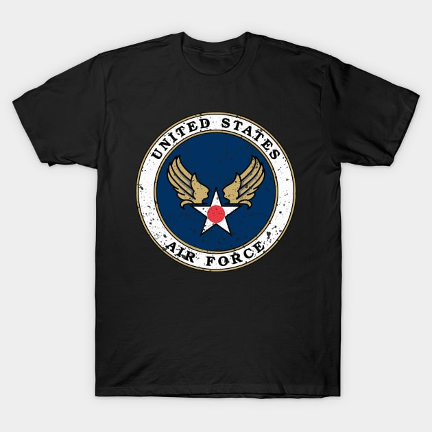 United Stated Air Force USAF Vintage Logo T-Shirt by Mandra